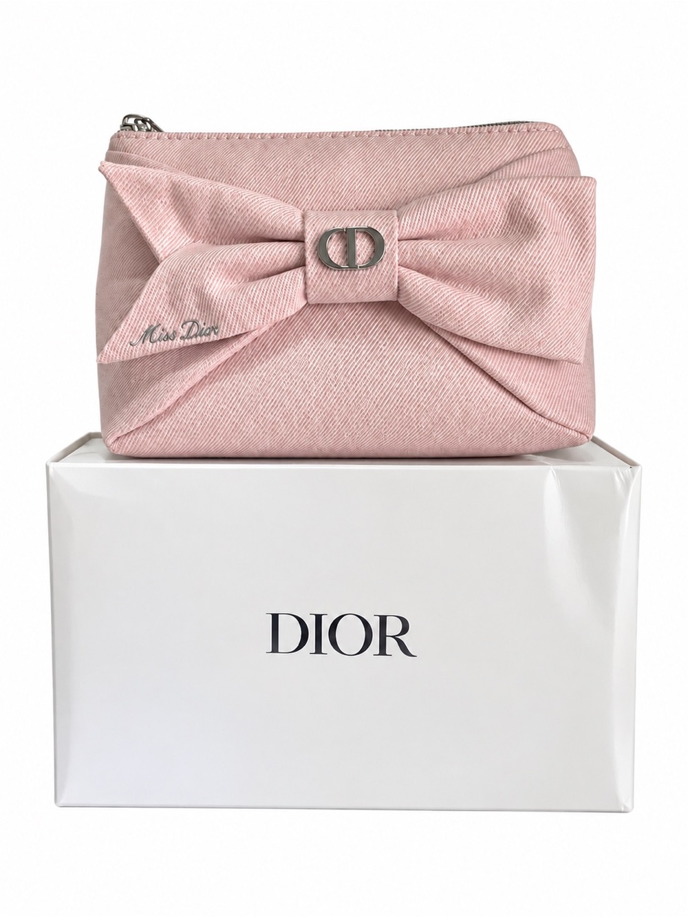 🎀 Dior Miss Dior Pink Bow Cosmetic Pouch with Original Box